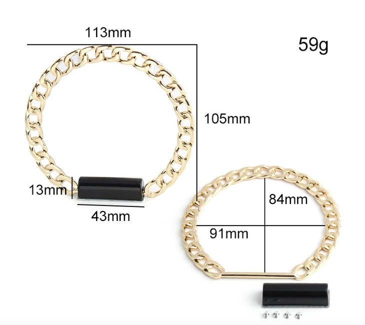 Light Gold Handbag Handle 113mm x 105mm