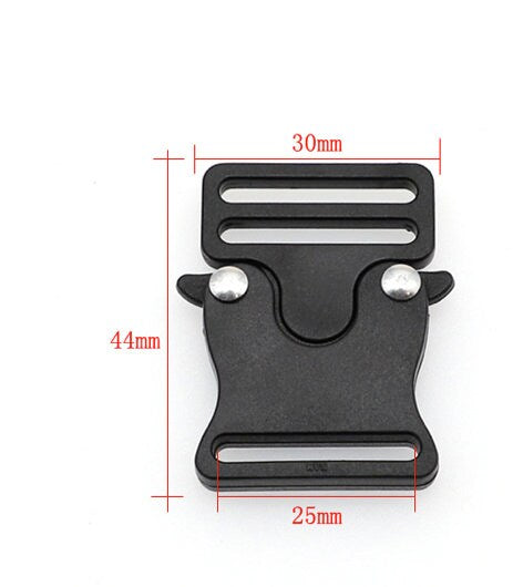 Black Plastic Strap Adjuster Strap Slider Messenger Bag Inner Size 25mm(1