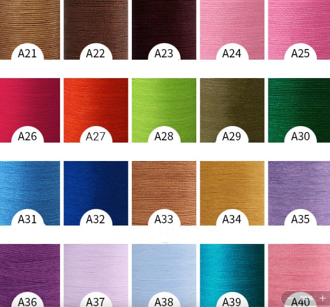 210D (1mm) Flat Waxed Polyester Thread For Leather Craft Hand Sewing Essential 50 Meters A Roll