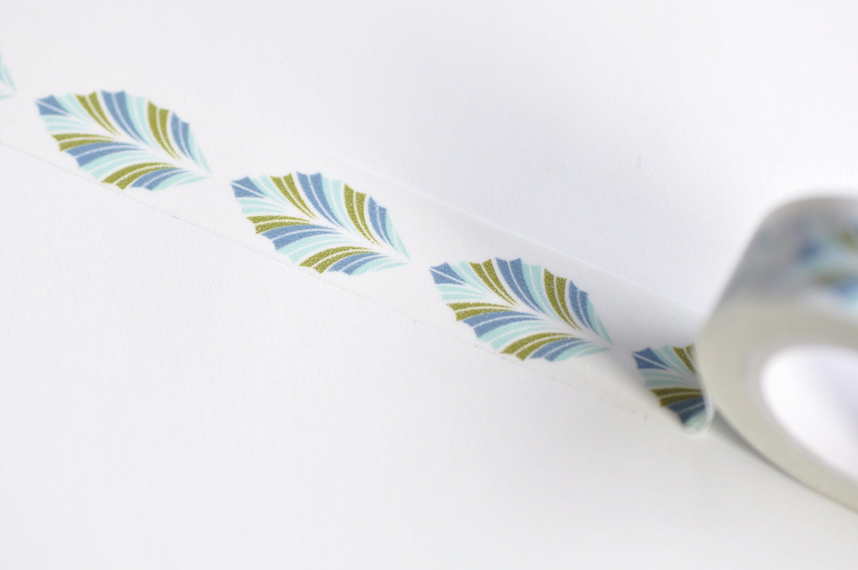 Blue Leaf Branch Adhesive Paper Tape 15mm Wide x 10 Meters No.12076