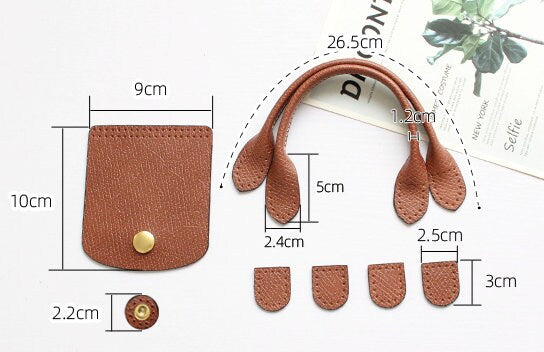 A Pair Sewing Leather Handbag Handle Set Width 12mm x Length 265mm Pick Color