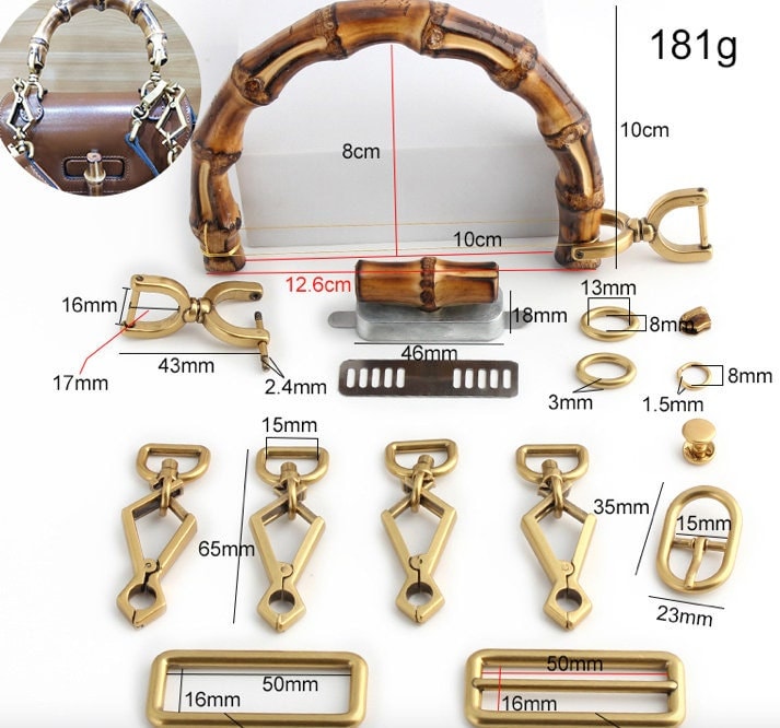Bamboo Handle Set for Handbag Making Inner Size 8cm/10cm Pick Up Size