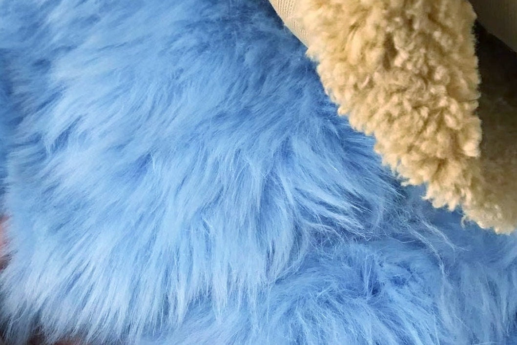 35cm x 45cm Blue Fabric 35mm Long Pile Soft Fabric For Teddy Bear Making (13