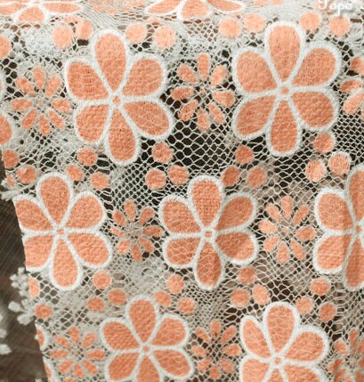 Beautiful Soft Rose Pink Lace Fabric 140cm x 50cm (55"x 19")