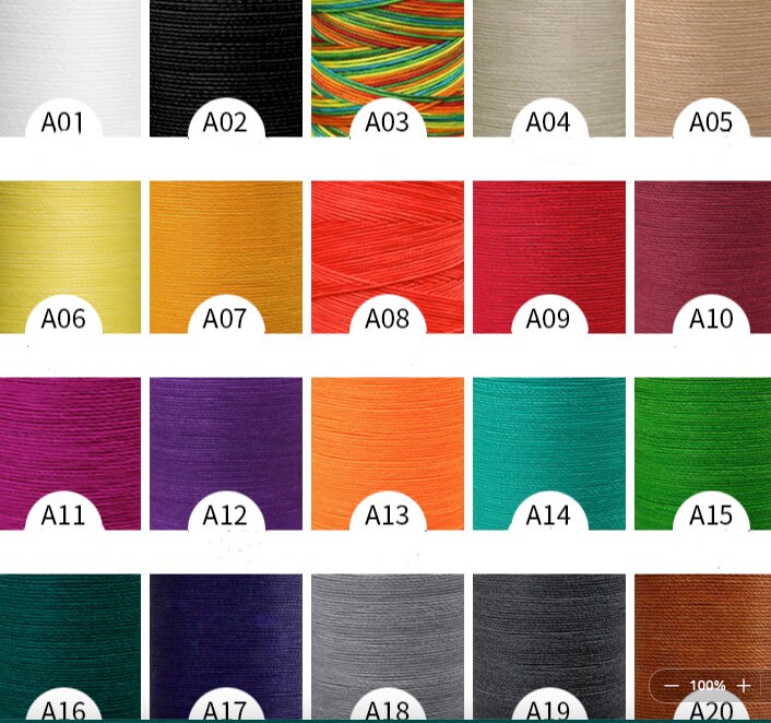 150D (0.8mm) Flat Waxed Polyester Thread For Leather Craft Hand Sewing Essential - 260 Meters A Roll