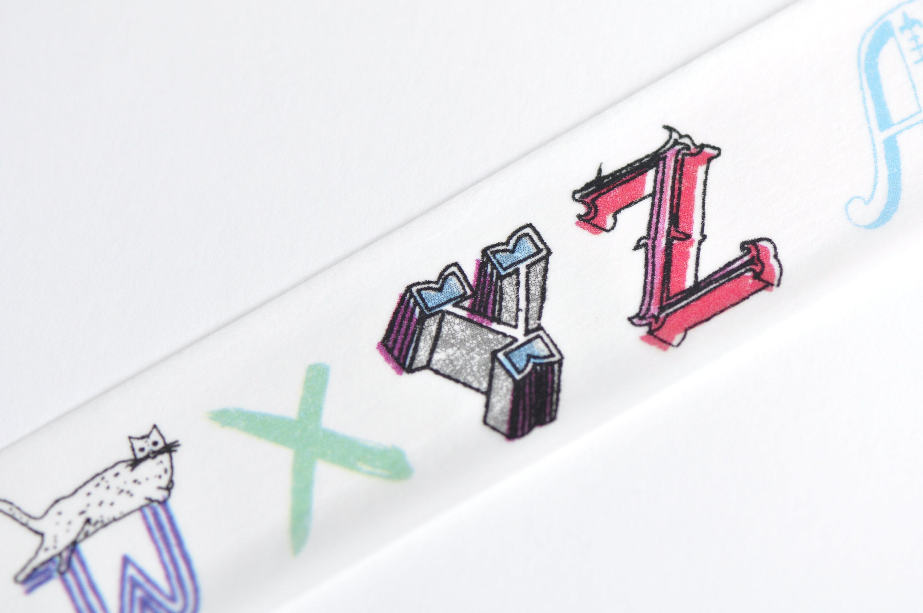 Retro Alphabet Washi Tape / Japanese Masking Tape 27mm wide x 5 Meters Roll No.12123