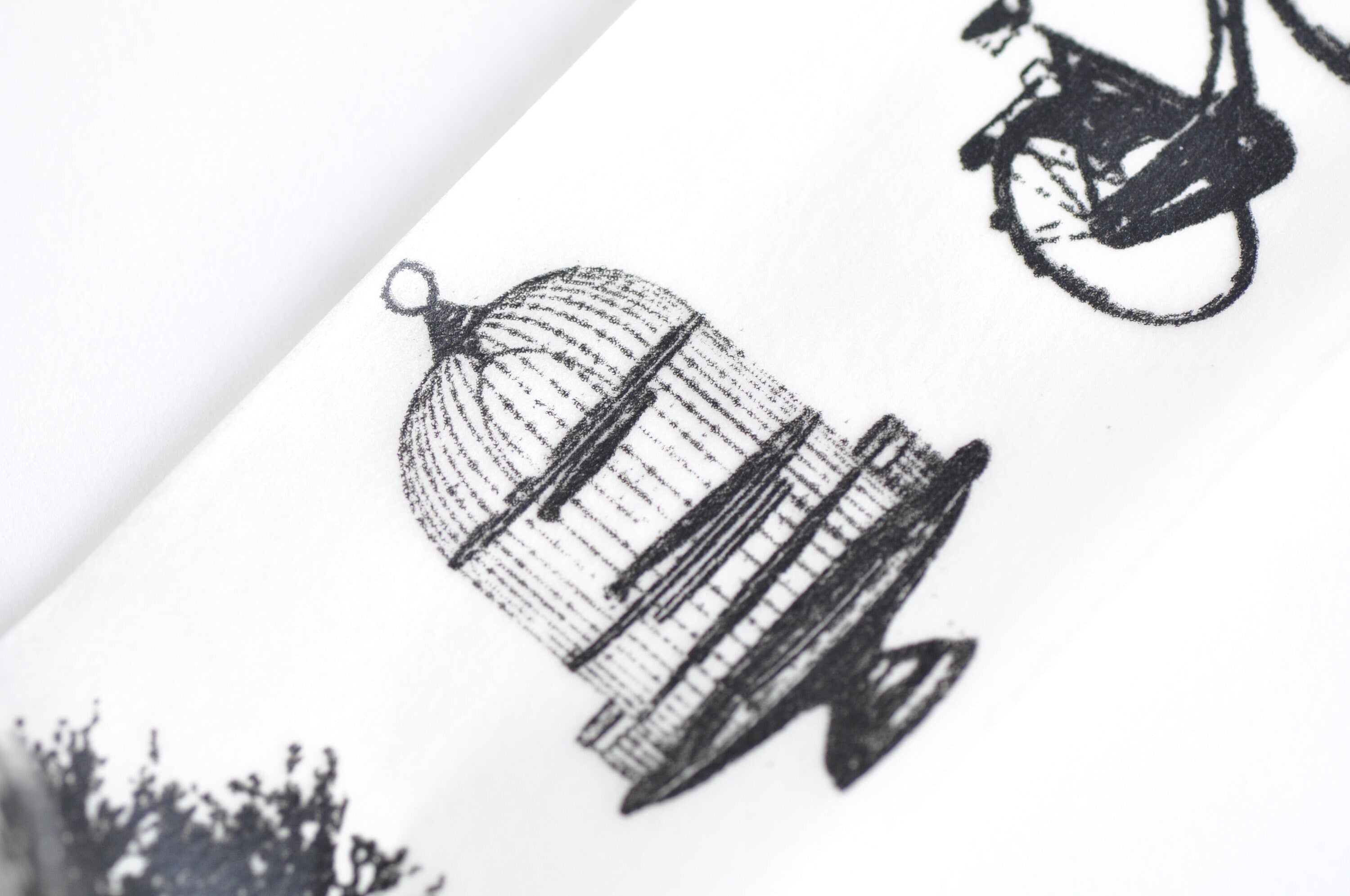 Vintage Bicycle, Birdcage, Clock, Camera, Crown, Printer, Phonograph Washi Tape 50mm x 10 Meters A Roll No.12075