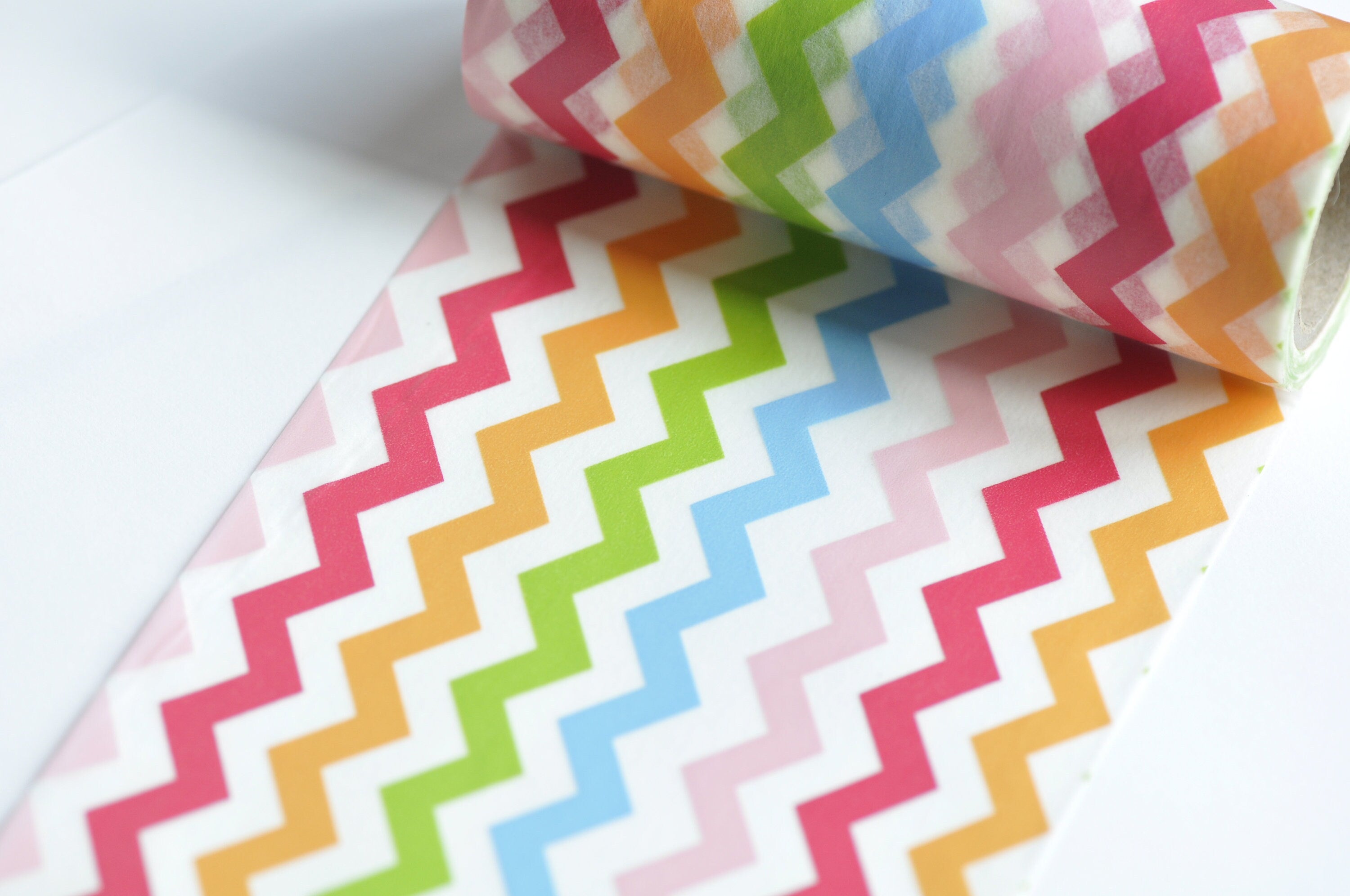 Rainbow Color Zigzag Pattern Washi Tape Scrapbooking Wide Paper Tape 100mm x 5 Meters Roll