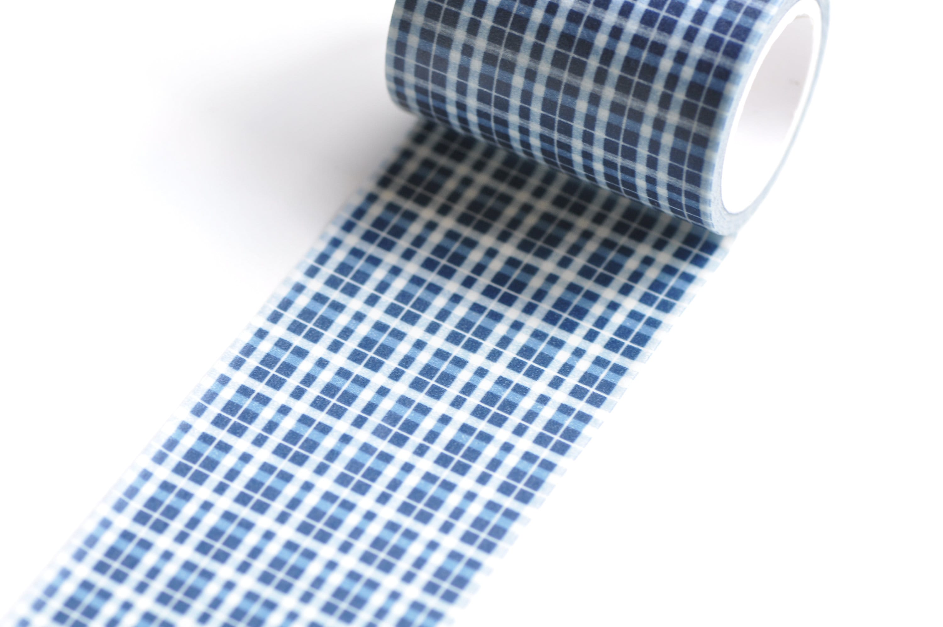 Retro Blue Grid Pattern Wide Washi Tape Journal Supplies 50mm x 5 Meters Roll