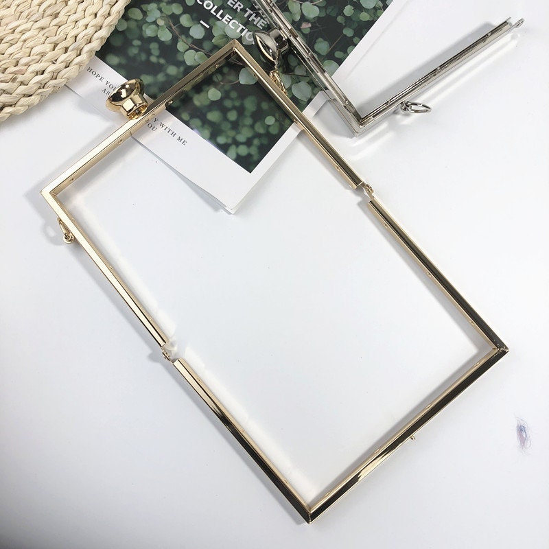 Side Opening Box Purse Frame Come With Screws And Paper Pattern 19cm x 15cm ( 7"x 6")