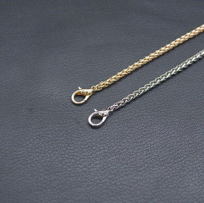 Metal Shoulder Handbag Strap Silver/Gold Color 5mm x 110cm/ 120cm