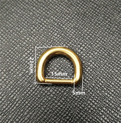 Brass D Rings 5 Pieces A Pack Innersize 15mm/20mm/25mm Pick Size