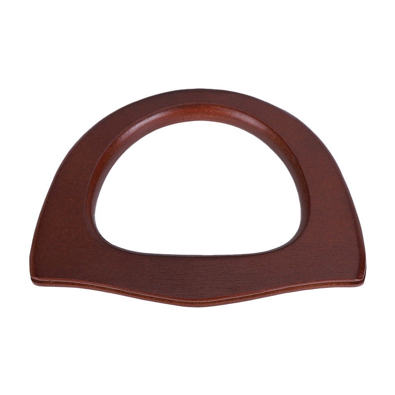 A Pair of Wood Handle Come With Screws Handcraft Material for Handbag Making 17cm x 12cm