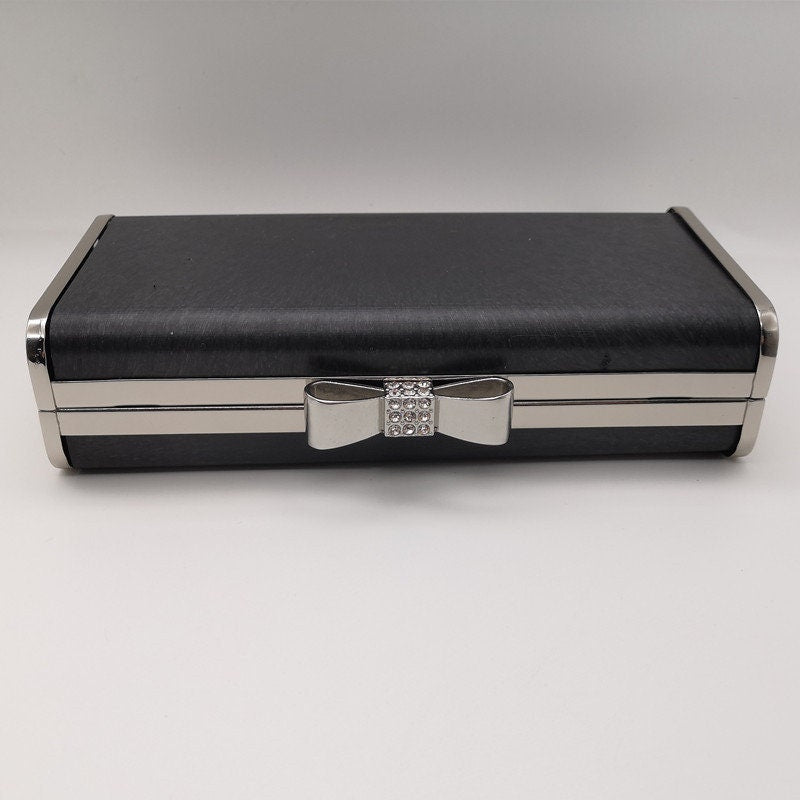190mm x 98mm Box Purse Frame Clutch Bag Glue-in Style Silver Metal Purse Frame And 2 Pieces Boxes