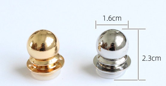 Retro Round Ball Head Purse Lock 16mm Foldable Purse Bag Craft Accessory Light Gold/ Silver Pick Color