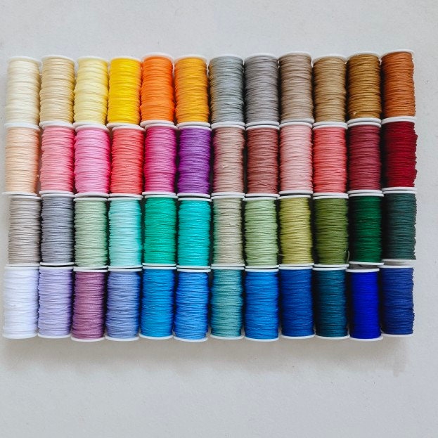Jewellery Making Necklace Bracelet Weaving No.72 Strands 0.8mm x 25 Meters A Roll Thread 48 Colors A Set