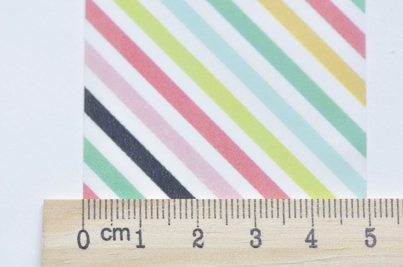 Rainbow Stripe Washi Tape Wide Scrapbooking Tape 50mm x 5 Meters Roll