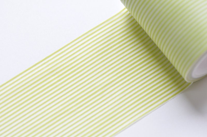 Green Stripe Washi Tape Wide Scrapbooking Tape 50mm x 5 Meters Roll No.12265