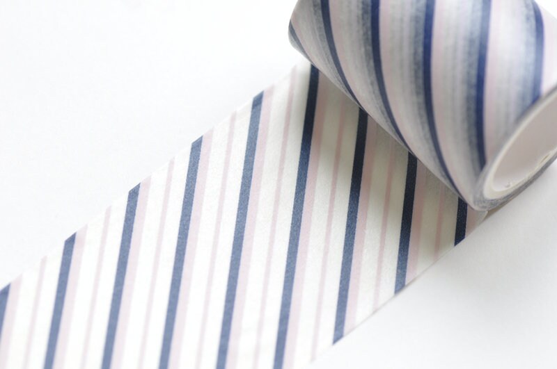 Pink Stripe Washi Tape Wide Scrapbooking Tape 50mm x 5 Meters Roll