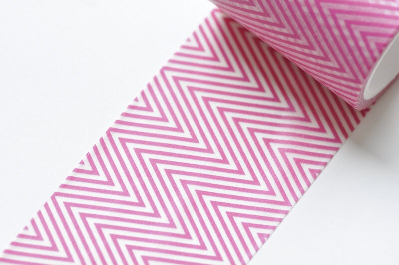Pink Stripe Washi Tape Wide Scrapbooking Tape 50mm x 5 Meters Roll No.12259