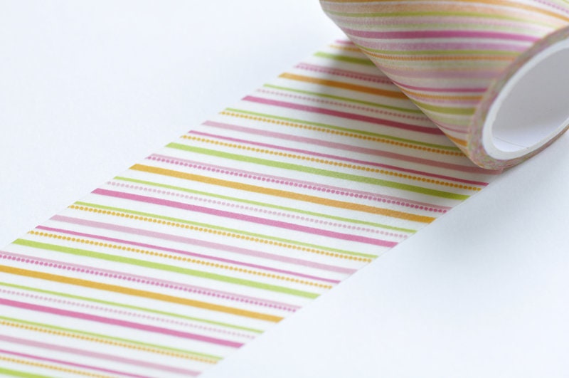 Rainbow Stripe Washi Tape Wide Scrapbooking Tape 50mm x 5 Meters Roll