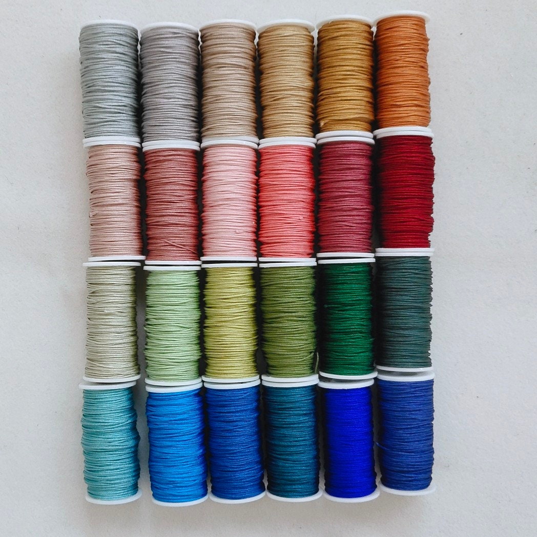 Jewellery Making Necklace Bracelet Weaving No.72 Strands 0.8mm x 25 Meters A Roll Thread 24 Colors A Set