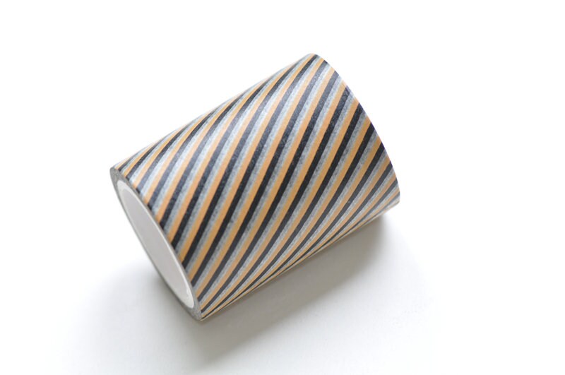 Orange Black Stripe Washi Tape Wide Scrapbooking Tape 50mm x 5 Meters Roll