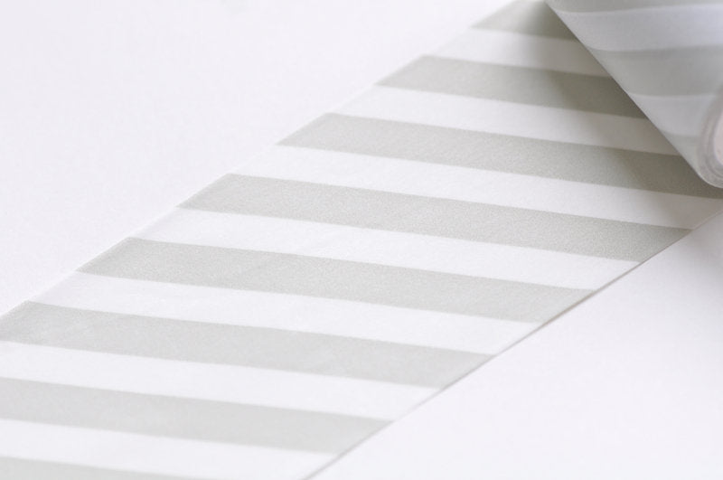 Gray Stripe Washi Tape Wide Scrapbooking Tape 50mm x 5M Roll