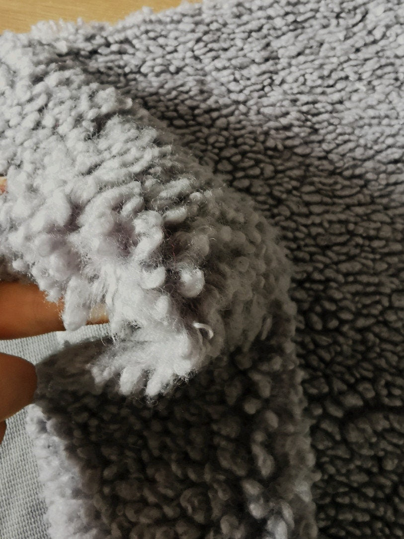 160cm x 40cm ( 63"x 16") Grey Curl Fabric Large Size Fabric For Doll Making