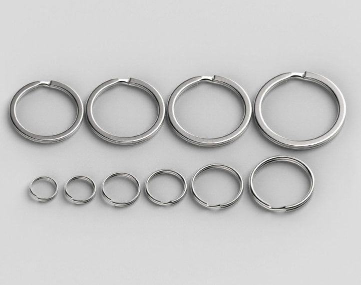 5pcs Stainless Steel Split Key Rings Outer Size 20mm/25mm/28mm/30mm/33mm/35mm Pick Size