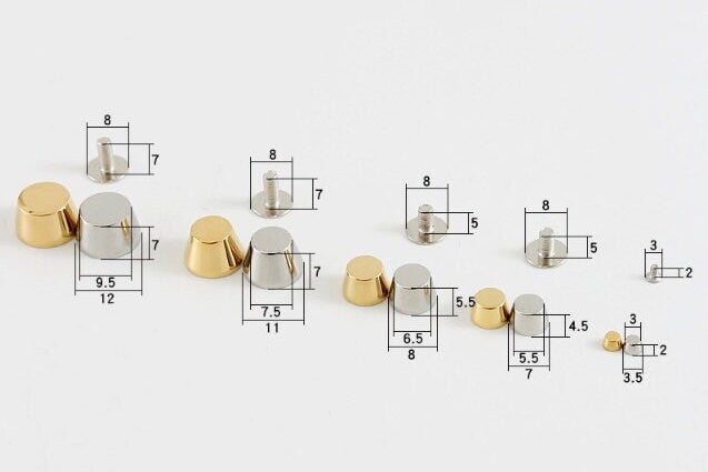 Rivets and Studs for Bottom of Handbags/Screwed Studs/ Button Leatherworking Screws Belt Stud 1 Set A Pack Pick Size/Color