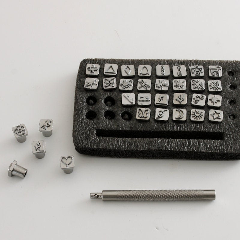 Leather Stamp Tool Lovely Pattern 32 Pieces With Tool