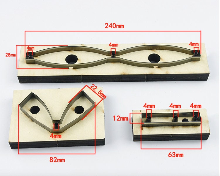 Leather Cutter Molds Butterfly Bow Molds Set of 3