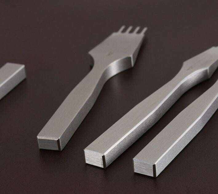 4mm Leather Stitching Prong Diamond Chisel - 1 prong/ 2 prongs/ 4 prongs/ 6 prongs 4pcs A Set