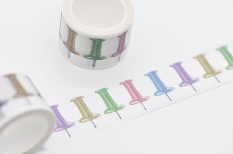 Drawing Pin Thumbtack Nail Washi Tape/Japanese Masking Tape 25mm x 5 Meters Roll No.12002