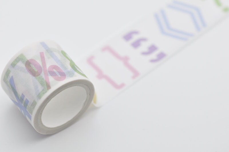 Handwriting Symbol Washi Tape Scrapbooking 30mm wide x 5M long No.12006