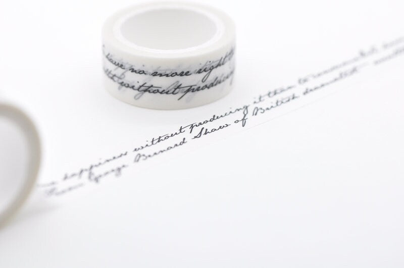 Retro Handwriting Washi Tape Planner Tape 15mm x 5 Meters Roll No.12016