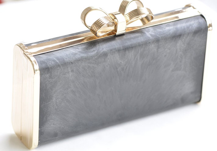 Light Gold Color Box Purse Frame 19cm x 9.5cm Clutch Bag Material