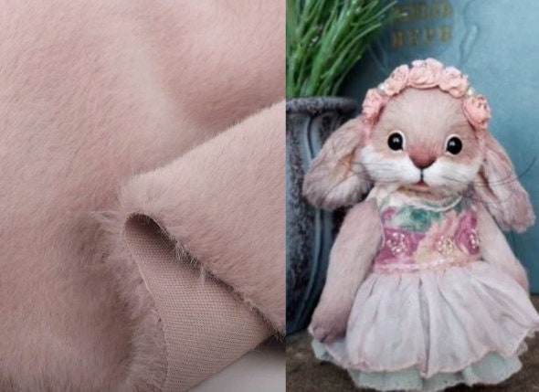 160cm x 48cm ( 63"x 19") Light Pink Fabric Teddy Bears Fabric For Bear Toy Making