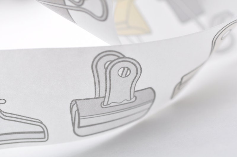 Stationery Clip Washi Tape Deco Tape  30mm wide x 5 Meters A Roll No.12018