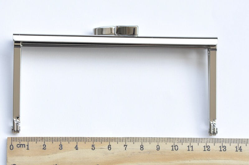 Silver Purse Frame Open Channel Glue-In Style 11cm/12.5cm x 6cm