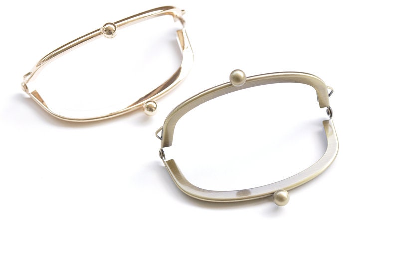 10cm (4") Purse Frame Bronze And Light Gold Pick Up Color 10x5.3cm
