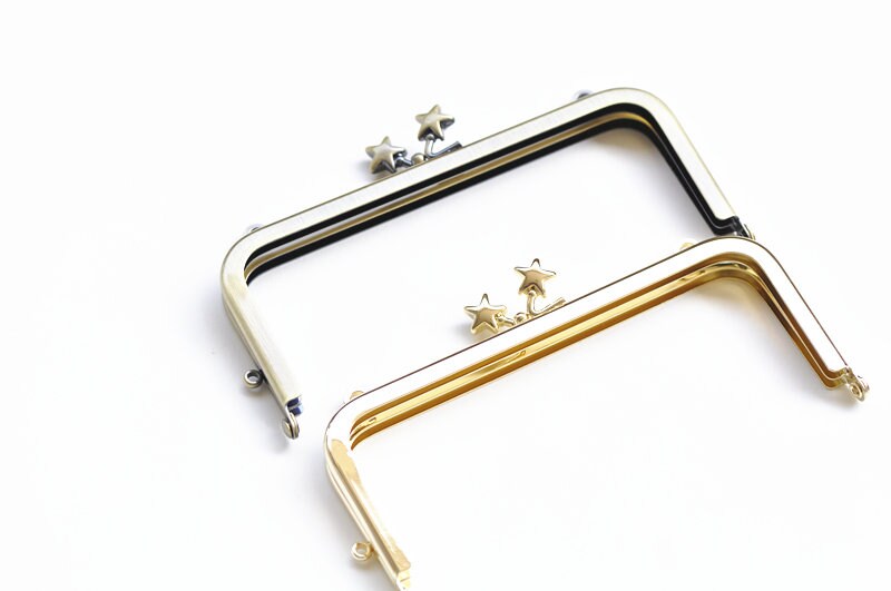 12.5cm Purse Frame Bag Hanger With Star Kisslock Glue-In Style Bronze And Light Gold Pick Up Color