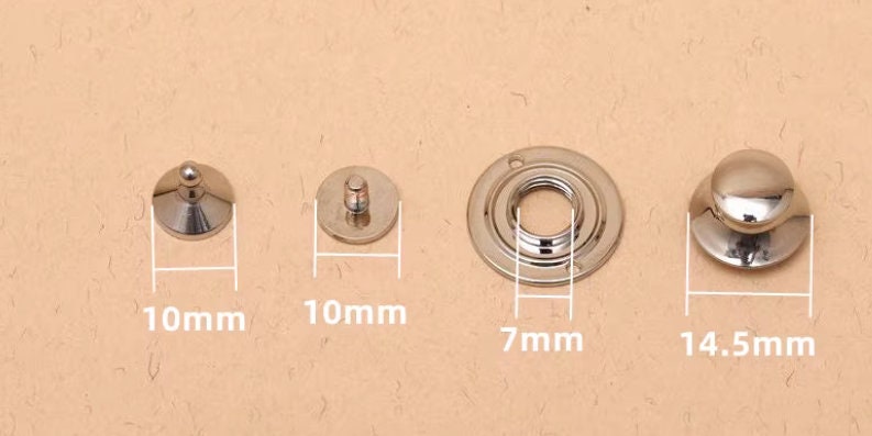 1 Piece Silver Plated Brass Material Snap Button Fasteners For Purse