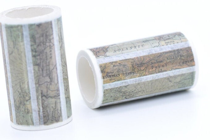 Worldwide Map Washi Tape Japanese Masking Tape 60mm x 3 Meters Roll No.12200