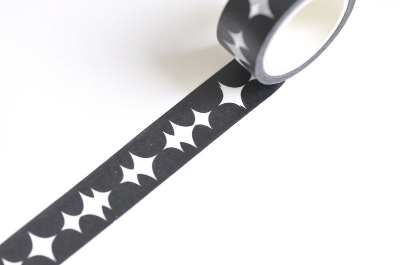 Black Star Washi Tape 15mm x 5 Meters No.12274