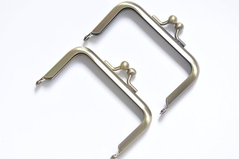 Bronze Ball Head Kisslock Glue-In Mini Purse Frame 8.5cm ( 3