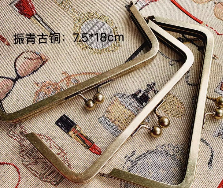 Vintage Bronze Bag Purse Frame Glue-In Style Bag Rectangular Bag Hanger 18cm x 7.5cm