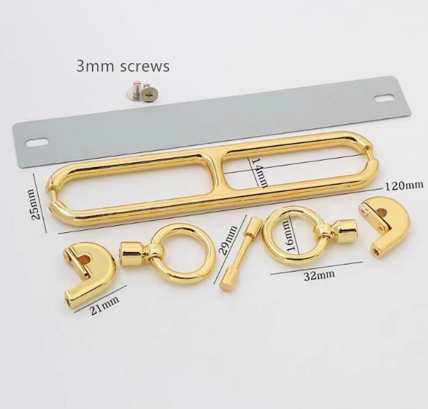 Retro Purse Lock Purse Closure Leather Craft Accessory 120mm x 25mm