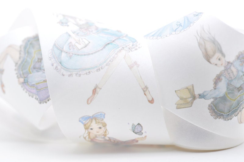 Girls Washi Tape Lined Scrapbooking Tape 45mm wide x 3M Roll